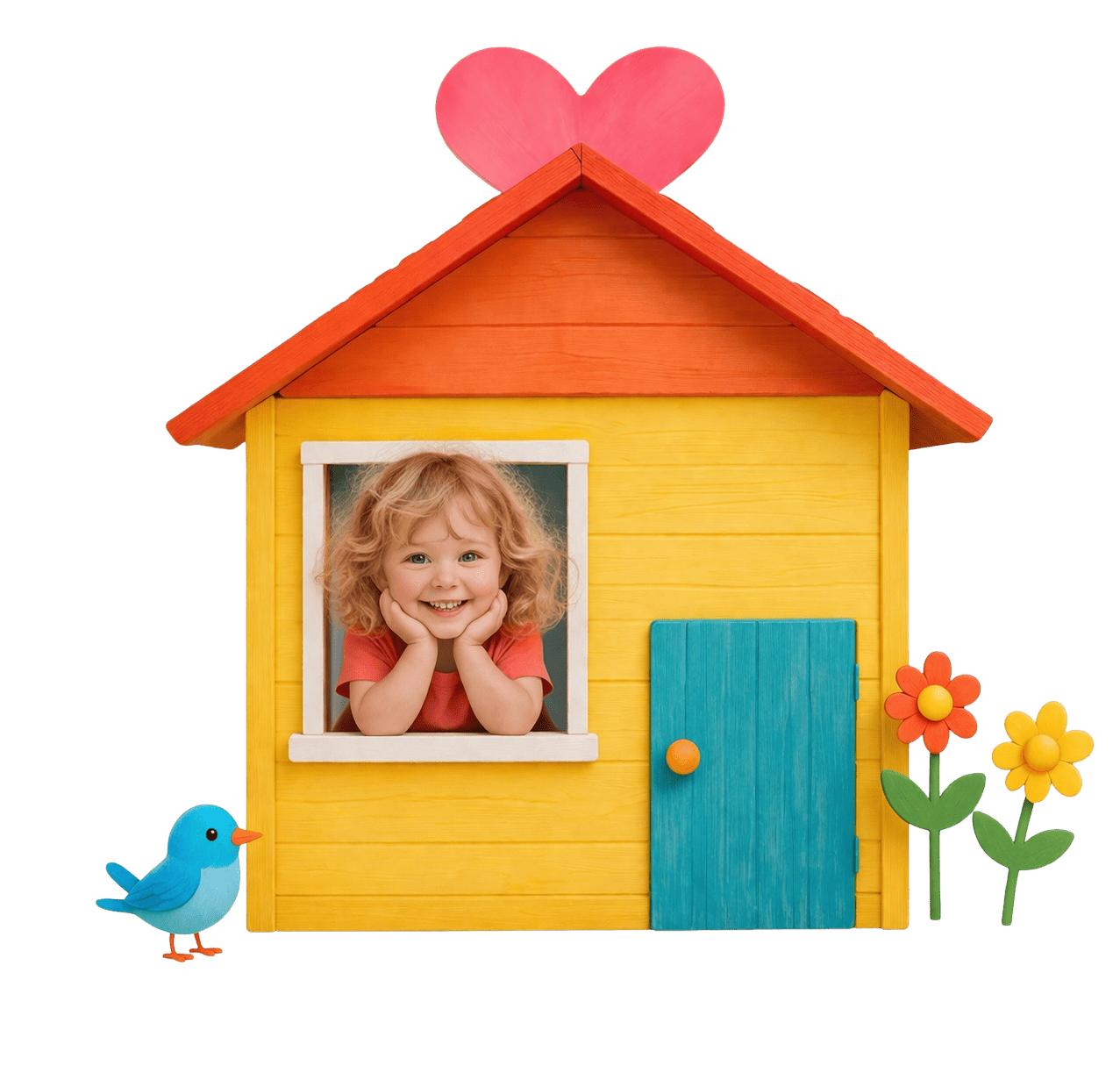 Ilustracja domku – symbol bezpiecznego domu dla dziecka